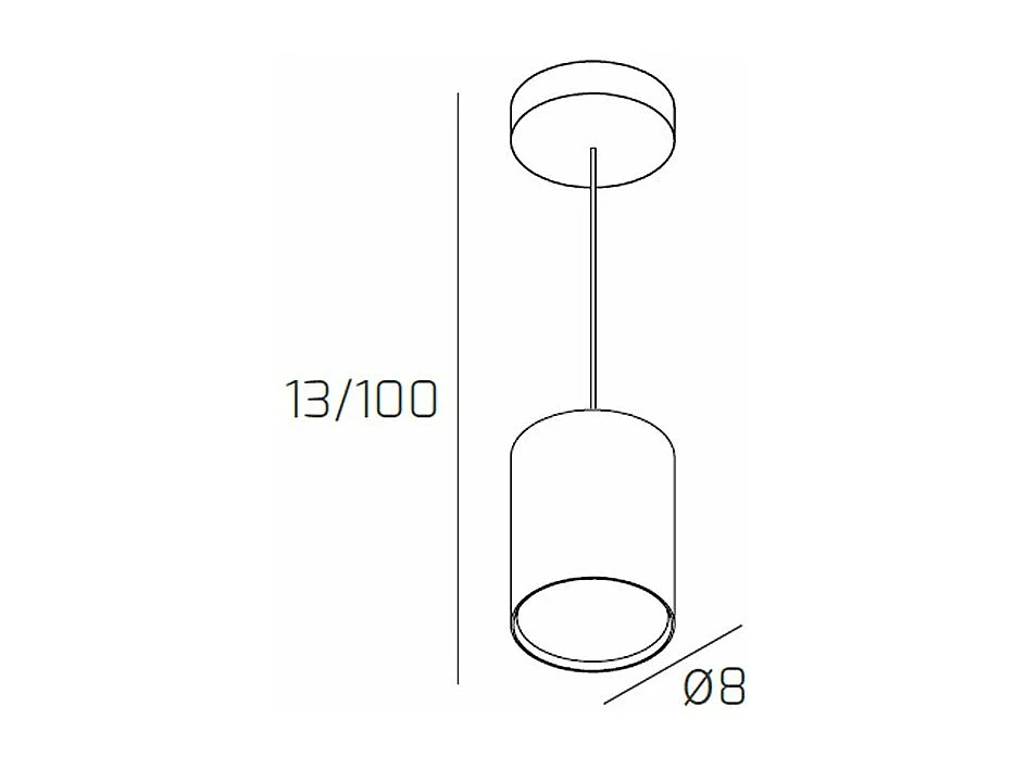 Shape Sospensione Tubo H.10 1 Luce Sabbia