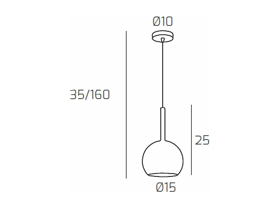 Sosp. Cromo 1 Luce Piccola Oro
