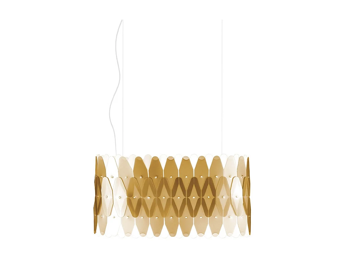 Lampadario Moderno Ovale Amanda Polilux ® New Gold E Metallo Cromo 3 Luci E27