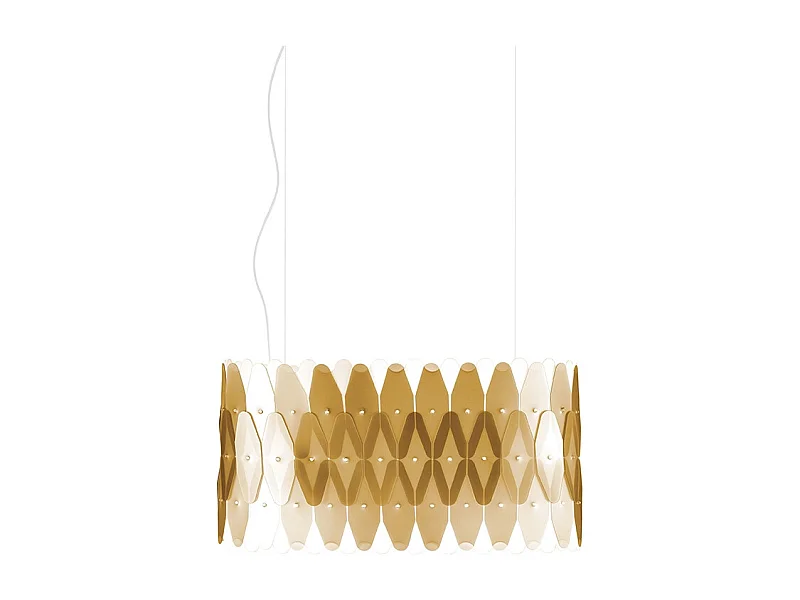 Lampadario Moderno Ovale Amanda Polilux ® New Gold E Metallo Cromo 3 Luci E27