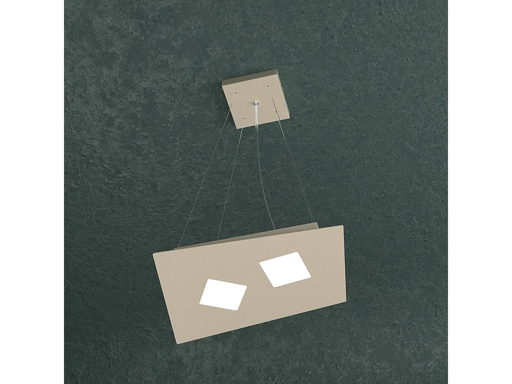 Sospensione Moderna Note Metallo Sabbia 2 Luci Gx53