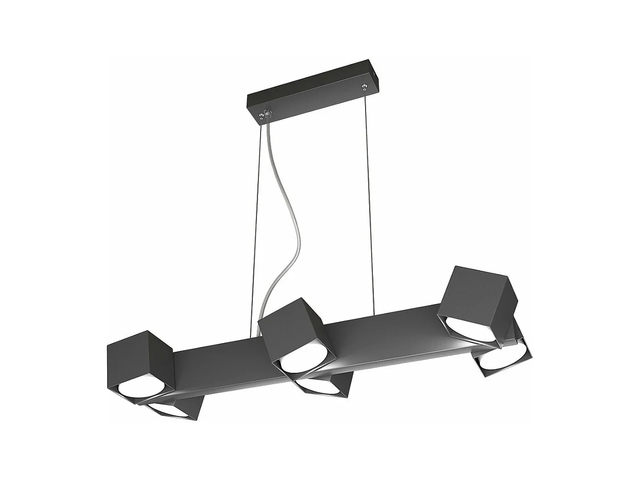 Sospensione Moderna Rotation Metallo Grigio Antracite 6 Luci Gx53