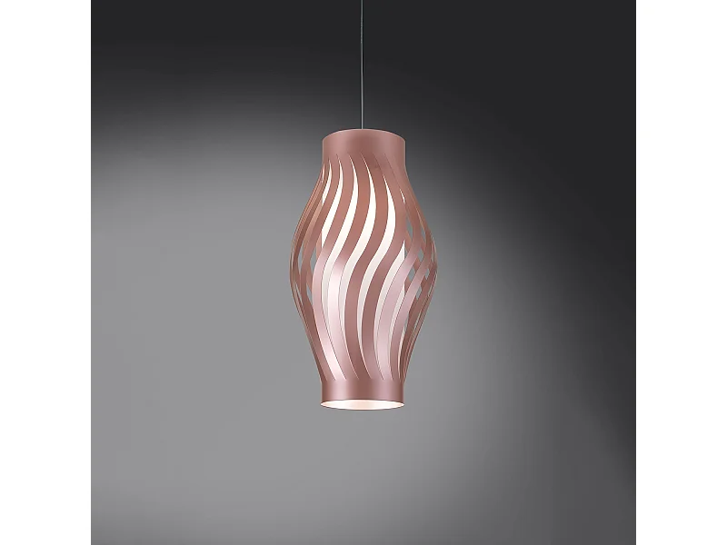 Sospensione Moderna Helios Polilux ® Pink Metal 1 Luce E27 H40Cm