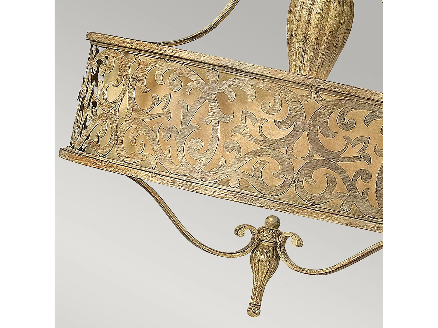 Elstead Carabel - Lampadario a sospensione a soffitto rotondo a 3 luci Champagne spazzolato, attacco E27