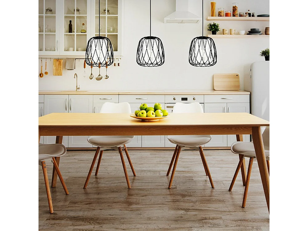 Lampadario Industrial Floresta 3 Luci Acciaio Nero