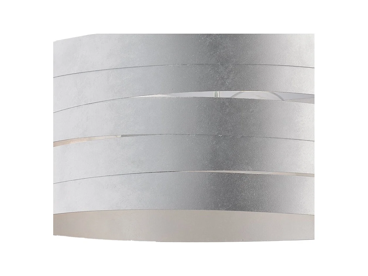 Mambo - Weiß lackierte Eisenpendelleuchte mit antikem Silberdekor und verstellbaren Stahlkabeln, 3 Lichter 120 - Ø45 - BL157-3-ARG