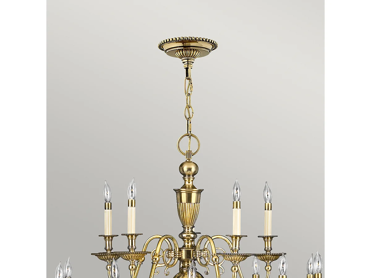 Elstead Cambridge - Lampadario a 25 candele, ottone brunito