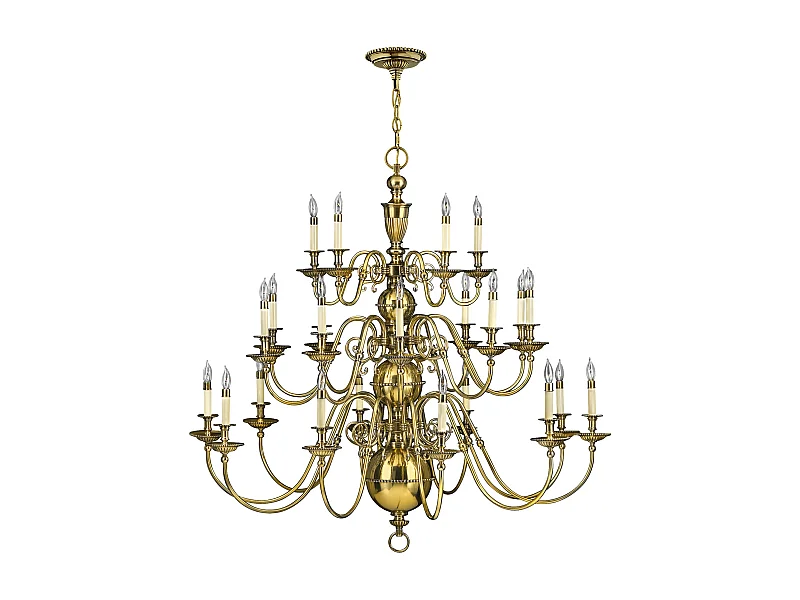 Elstead Cambridge - Lampadario a 25 candele, ottone brunito