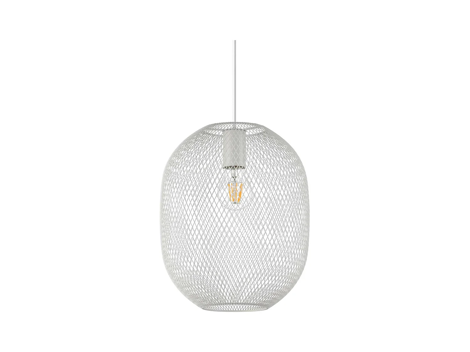 Ideal Lux NET Plafonnier suspendu avec cadre en fil de fer, 24 cm, blanc