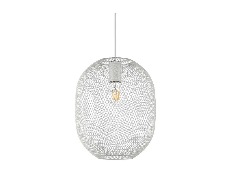 Ideal Lux NET Hängeleuchte mit Drahtgestell, 24 cm, Weiß