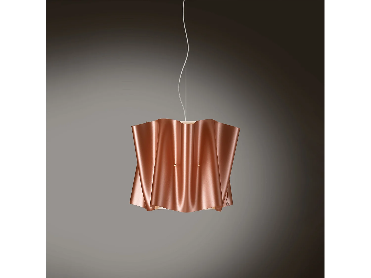 Sospensione Moderna Folio Polilux ® Rame E Metallo Cromo 1 Luce E27 D40Cm