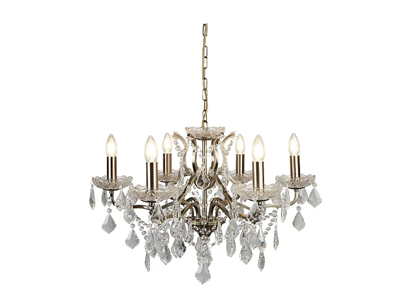 Searchlight Paris Lustre à 6 ampoules au fini laiton antique, E14