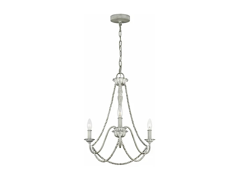 Lampadario Classico Maryville Acciaio Grigio Slavato Legno 3 Luci E14