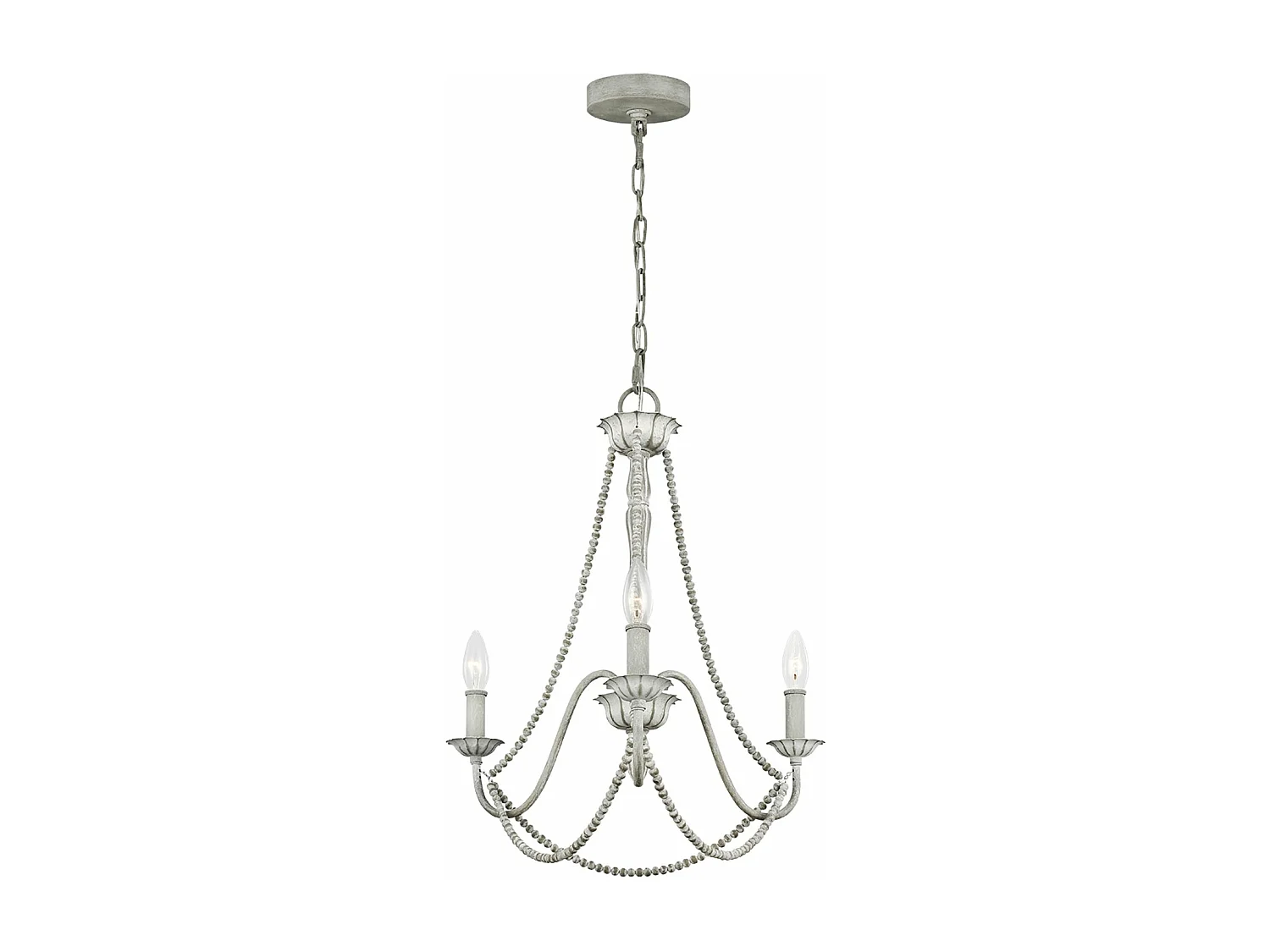 Lampadario Classico Maryville Acciaio Grigio Slavato Legno 3 Luci E14