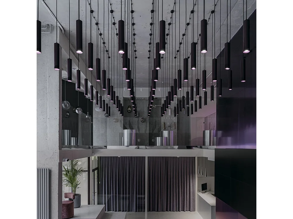 Maytoni Focus Lámpara de Techo Suspendida Slim GU10 Negra