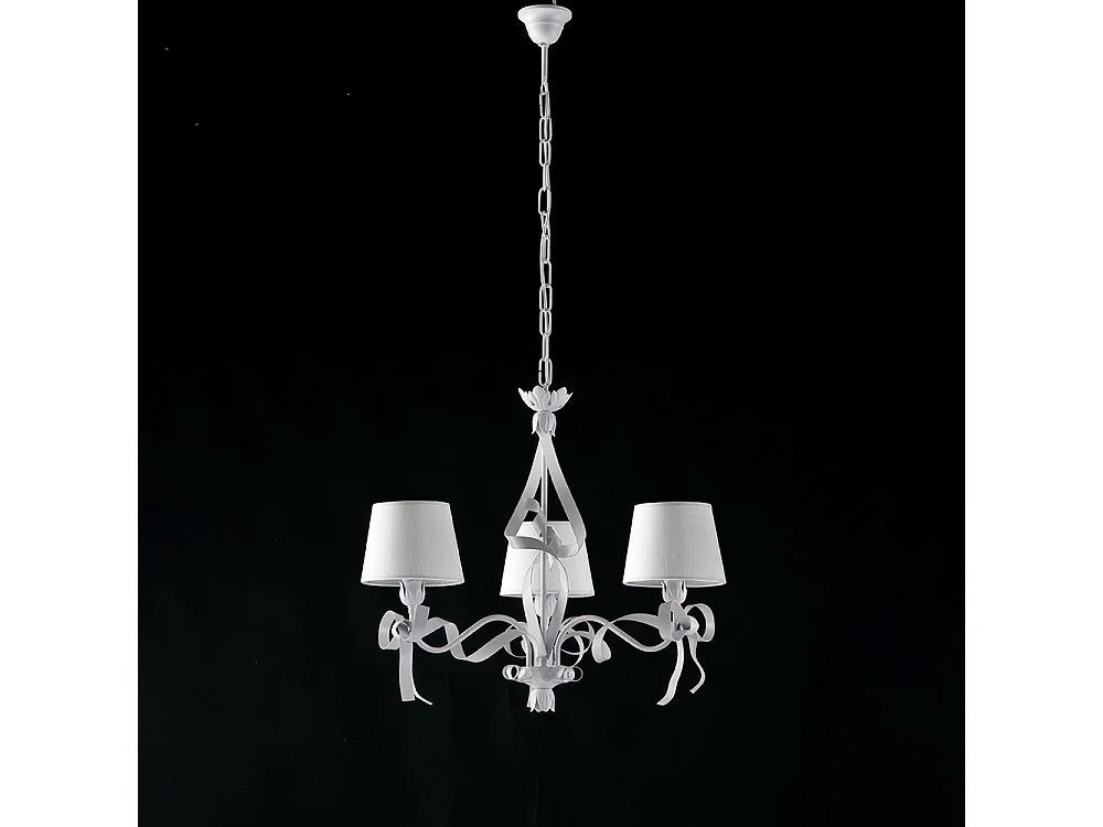 Lampadario Shabby Chic Bianco 3 Luci Lucy Bianco BeLight