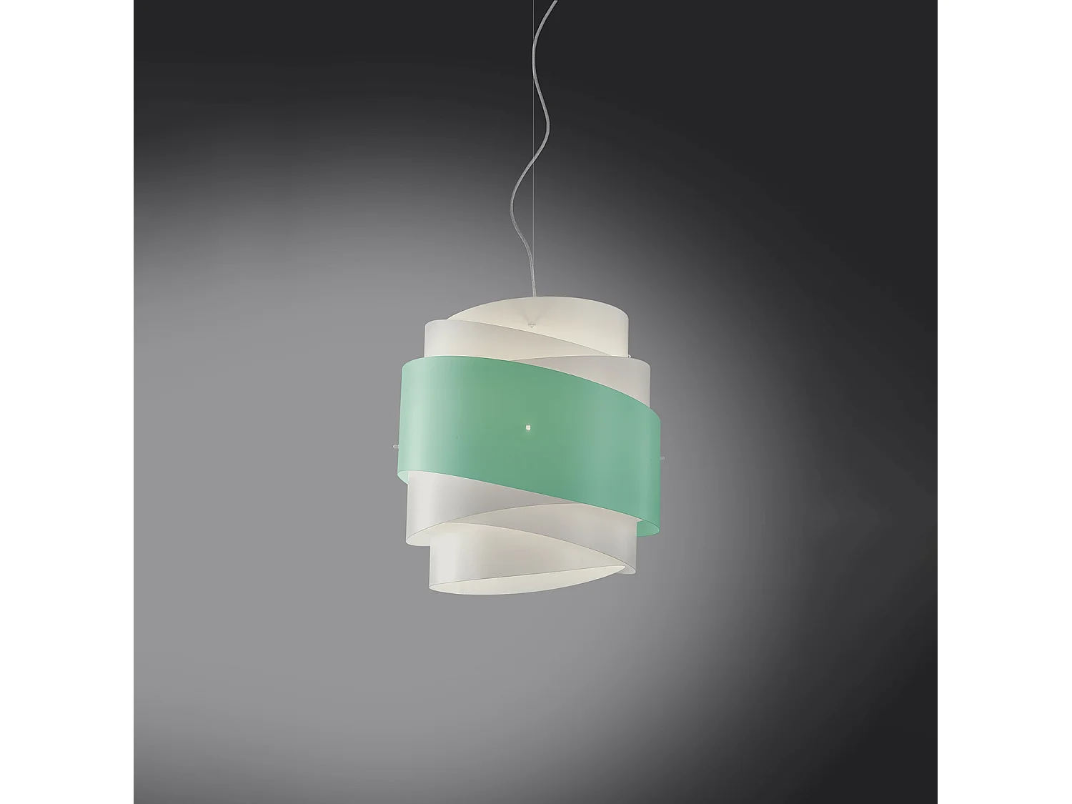 Sospensione Moderna Bea Polilux ® Verde Pastello Metallo Cromo 1 Luce E27 D40Cm