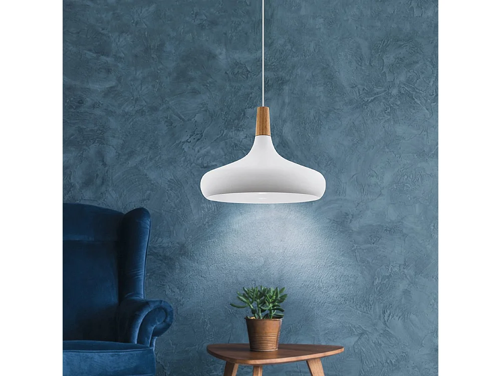 Lampadario Contemporaneo Sabinar 1 Grande Luce Acciaio Bianco