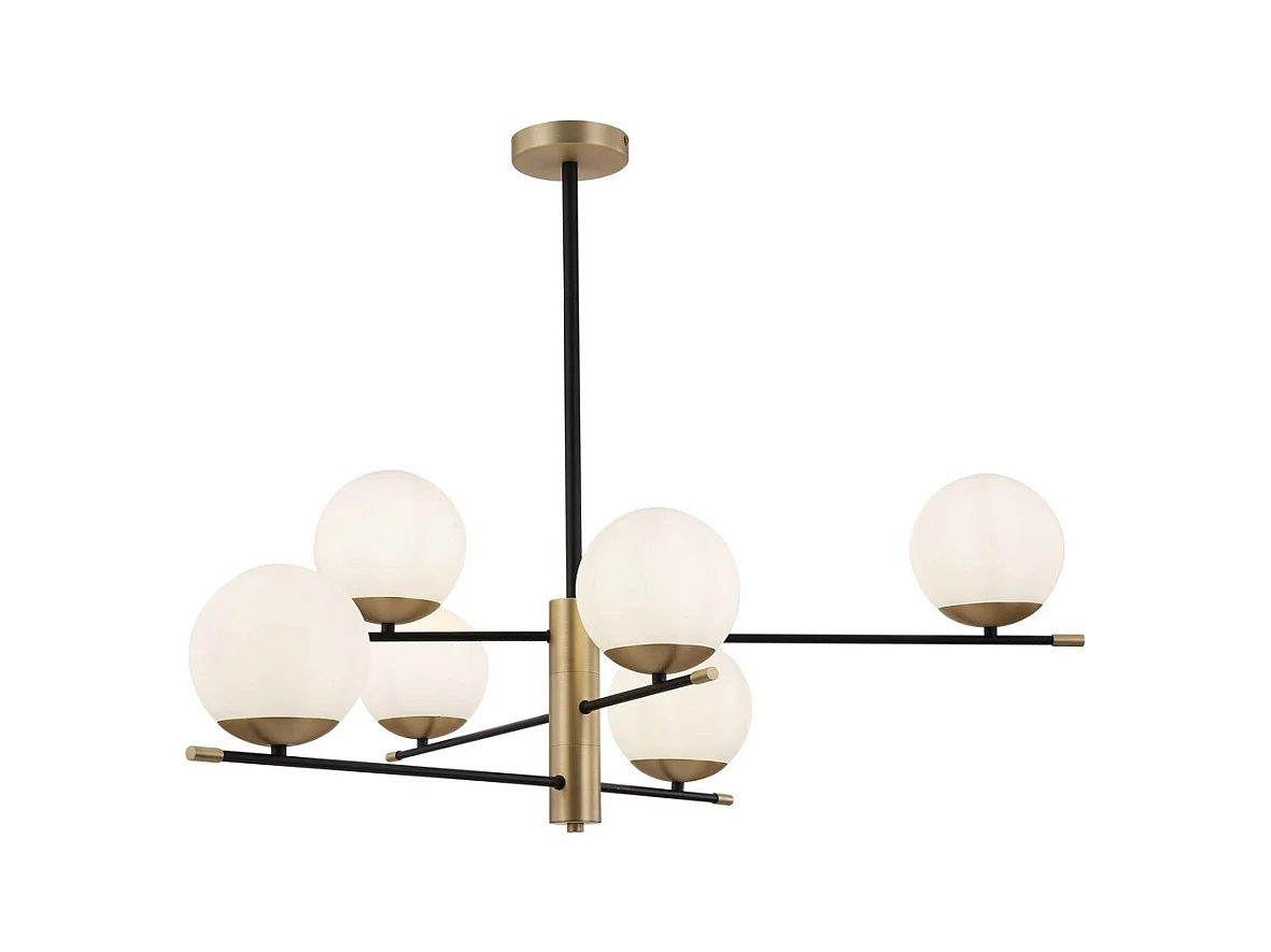 Nostalgia Plafonnier Globe doré mat, 6 lumières, E14