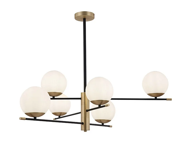 Nostalgia Lampada a Sospensione Globe da Soffitto Oro Opaco, 6 Luci, E14