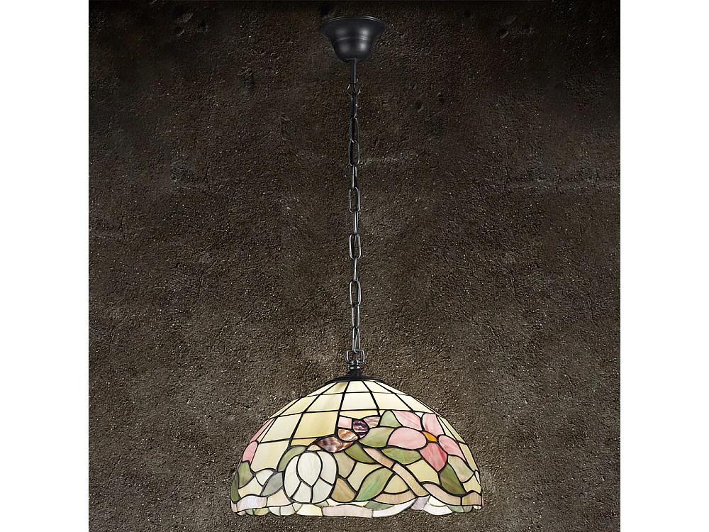 Colgante de cristal multicolor con cadena D.40 cm Tiffany