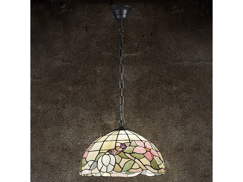 Colgante de cristal multicolor con cadena D.40 cm Tiffany