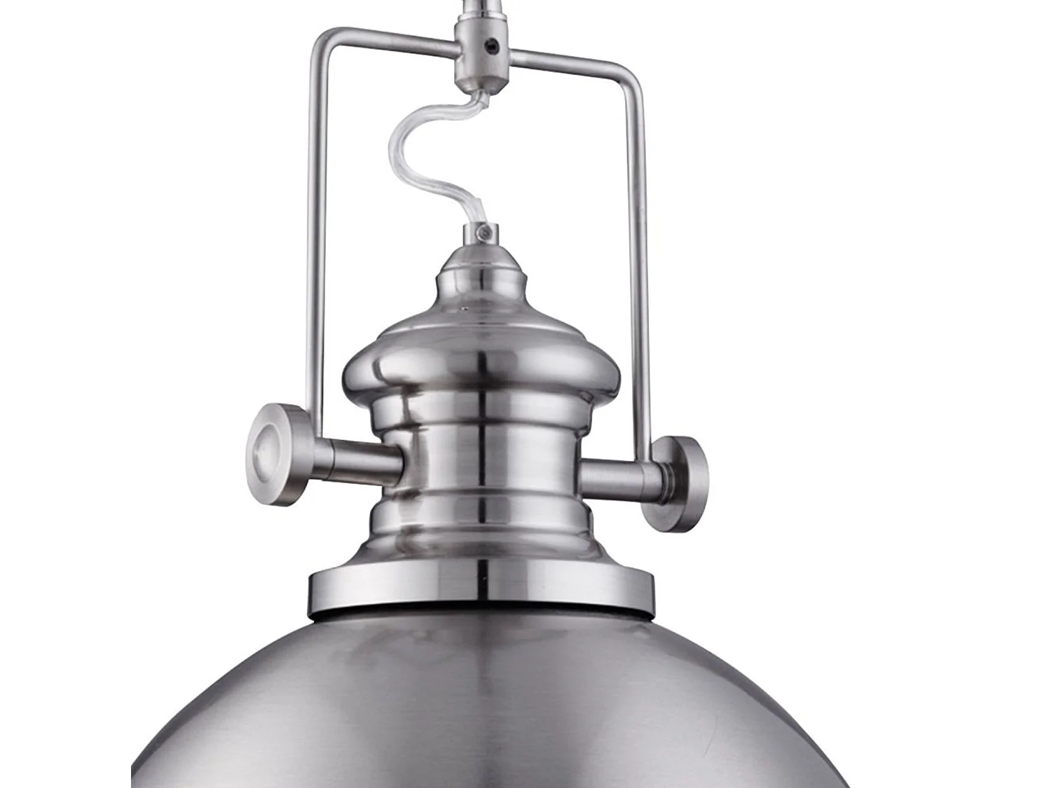 Searchlight Industrial - Lampadario a 1 luce a cupola in argento satinato con diffusore in acrilico, attacco E27