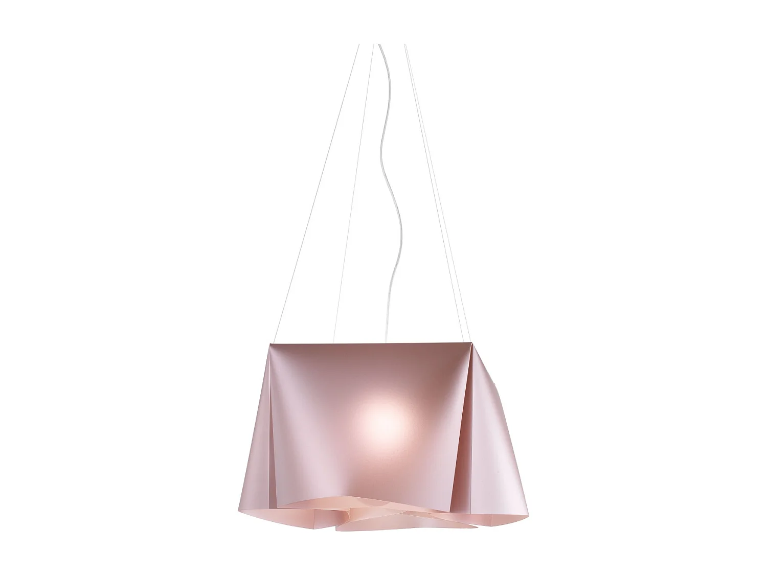 Lampadario Moderno Wanda Polilux ® Pink Metal E Metallo Cromo 5 Luci E27