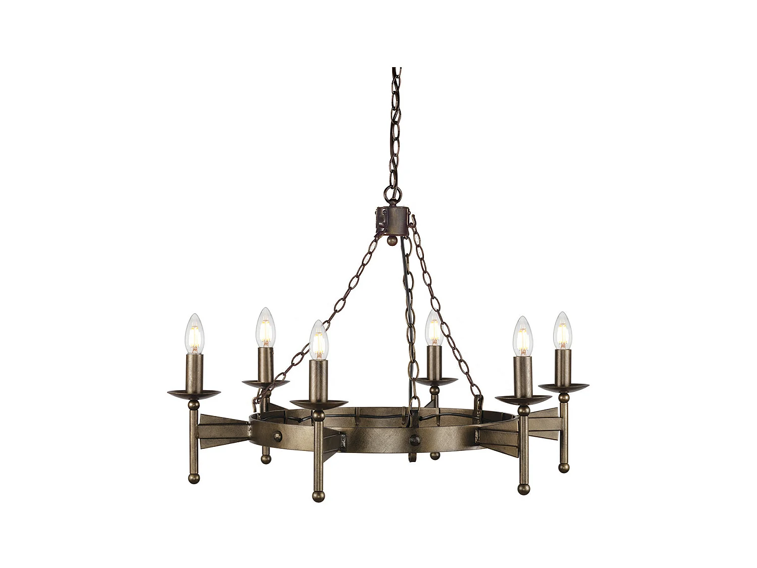 Elstead Cromwell - 6 licht Kronleuchter Old Bronze Finish, E14