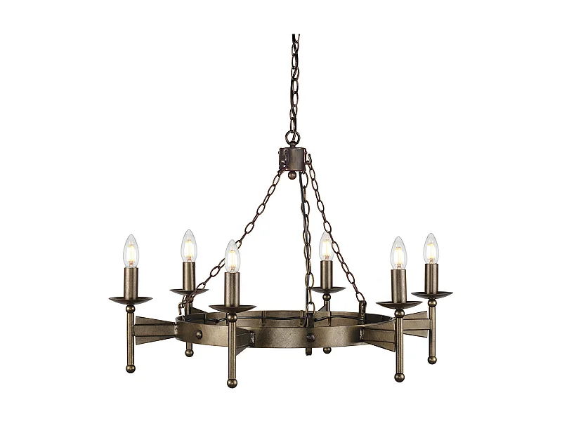 Elstead Cromwell - Lampadario a 6 luci finitura bronzo antico, attacco E14