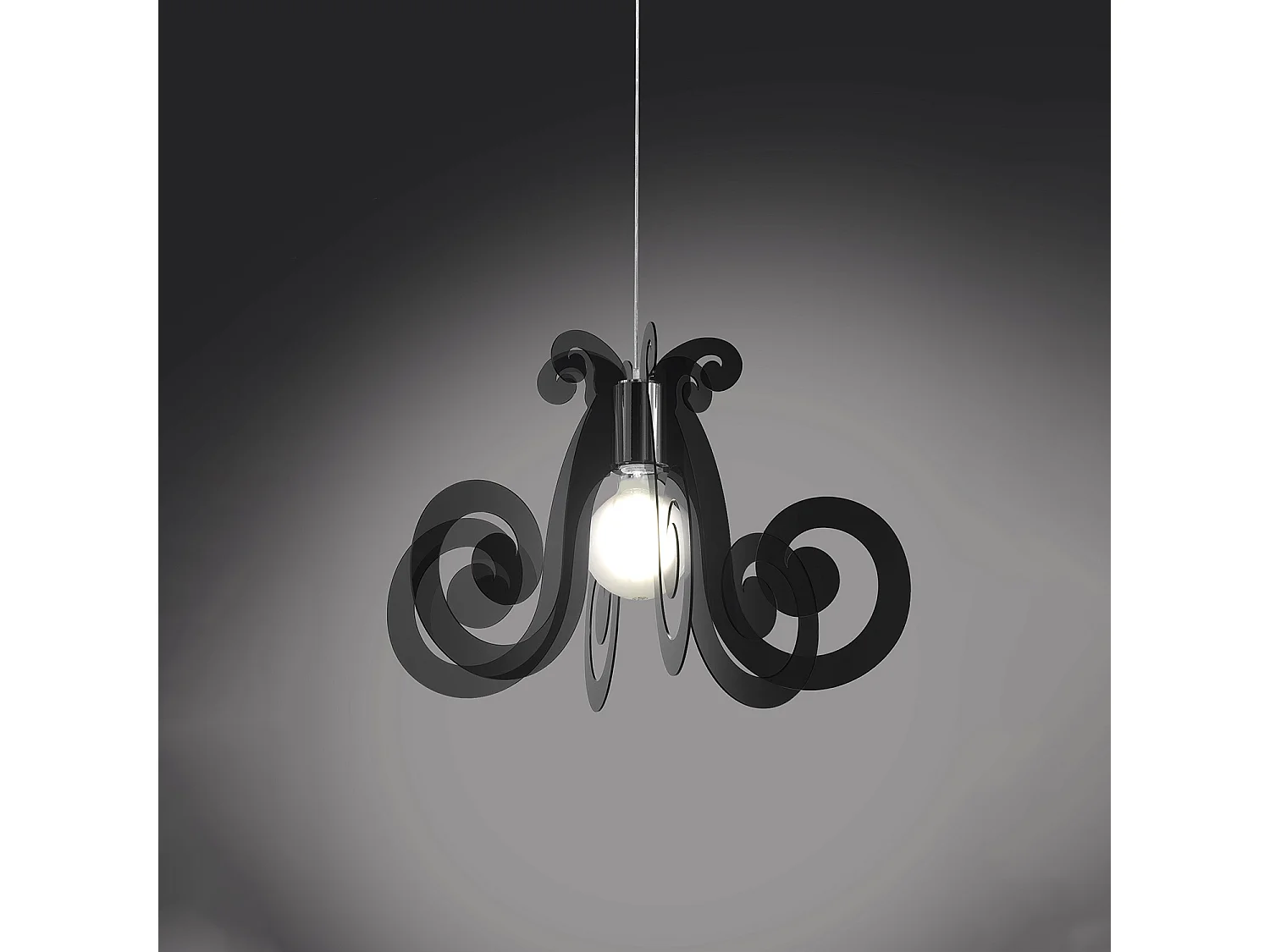 Sospensione Moderna Space Collection Polilux ® Fumè 1 Luce E27 D64Cm