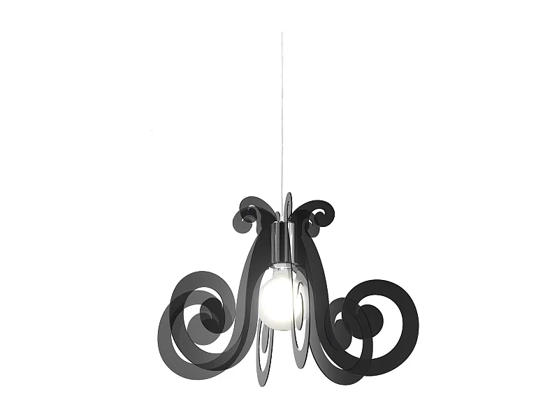 Sospensione Moderna Space Collection Polilux ® Fumè 1 Luce E27 D64Cm