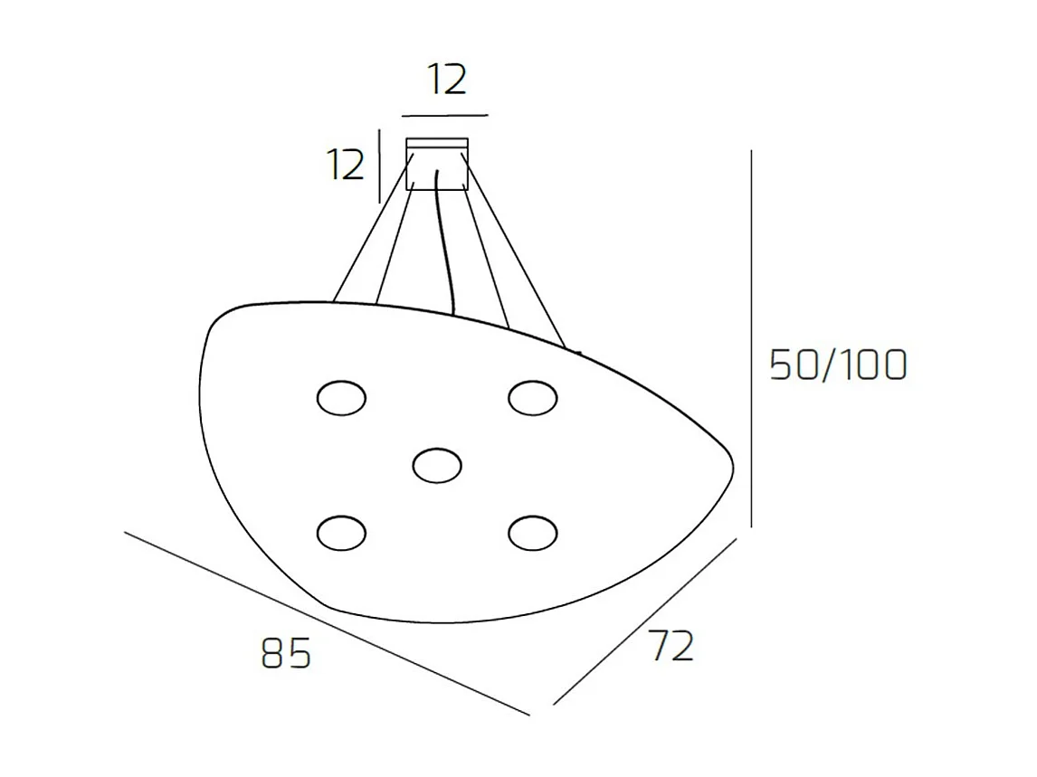 Shape Sospensione 5 Luci Sabbia