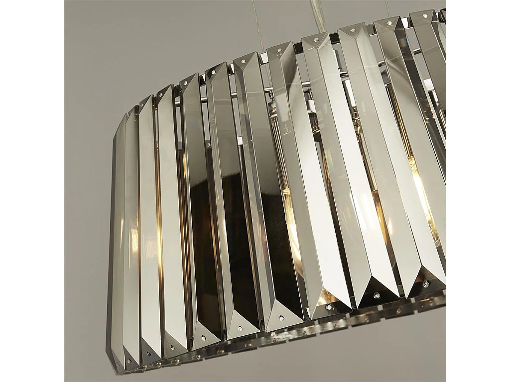 Searchlight Tiara Luminaire suspendu à 5 ampoules, verre fumé chromé