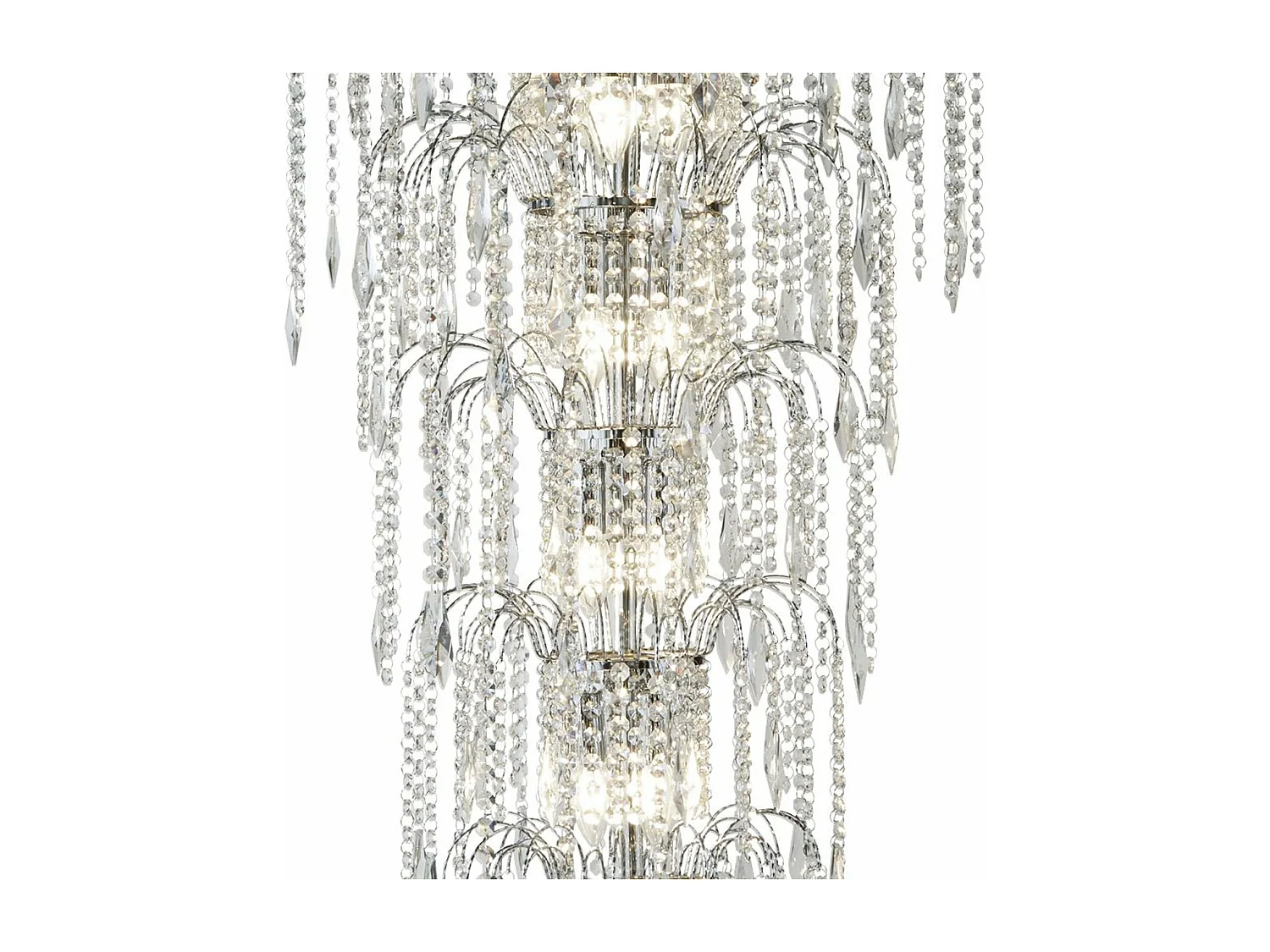 Searchlicht Waterfall - 13 licht Crystal Kronleuchter Chrome Finish, E14