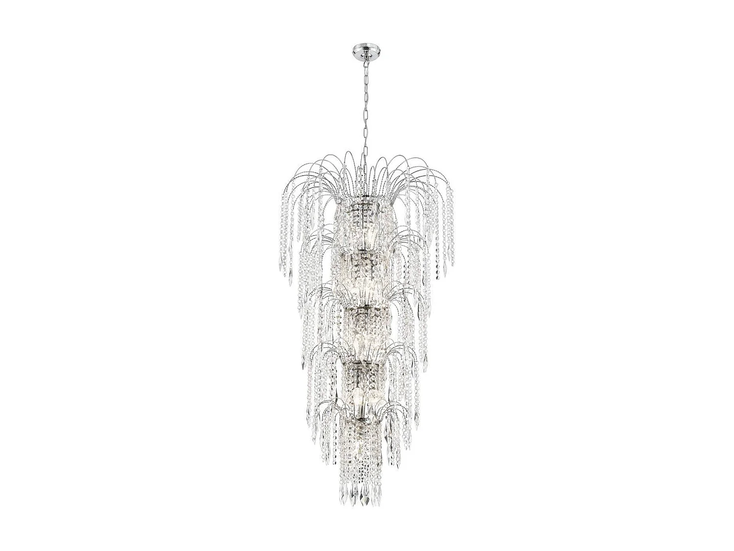 Searchlicht Waterfall - 13 licht Crystal Kronleuchter Chrome Finish, E14