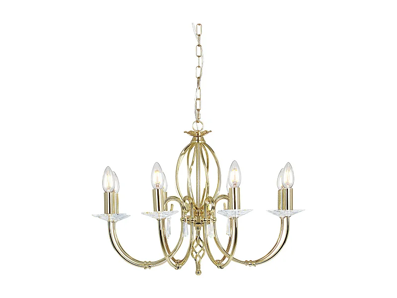 Elstead Aegean Lustre à 8 ampoules au fini laiton poli, E14