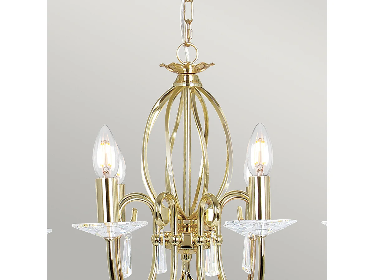 Elstead Aegean 8 ljus ljuskrona polerad mässing, E14