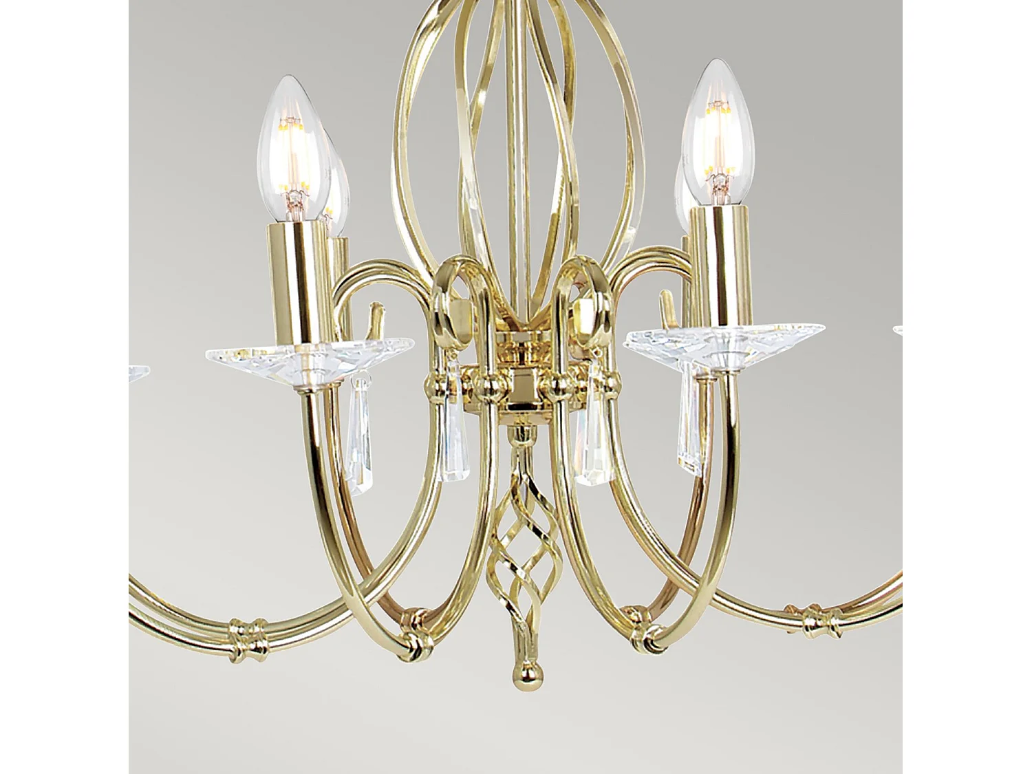 Elstead Aegean 8 ljus ljuskrona polerad mässing, E14