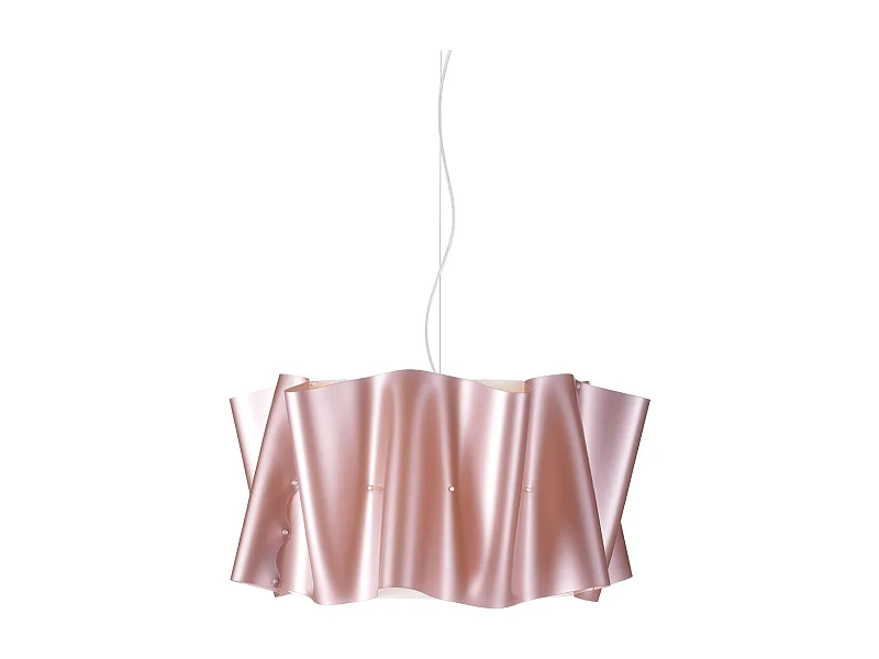 Lampadario Moderno Folio Polilux ® Pink Metal E Metallo Cromo 3 Luci E27