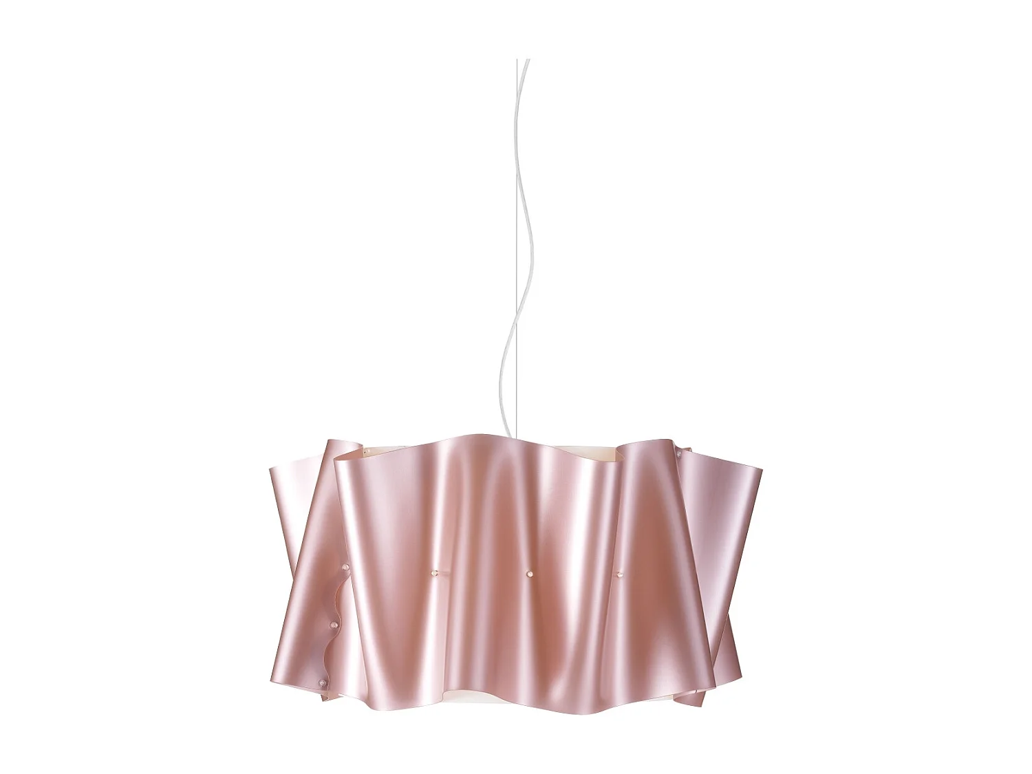 Lampadario Moderno Folio Polilux ® Pink Metal E Metallo Cromo 3 Luci E27
