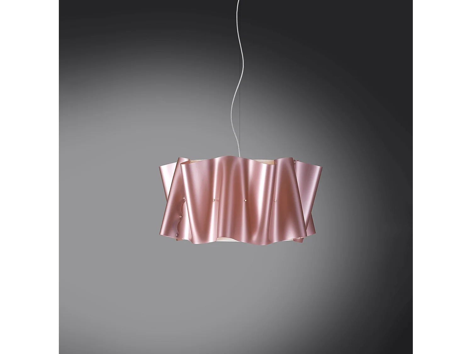 Lampadario Moderno Folio Polilux ® Pink Metal E Metallo Cromo 3 Luci E27