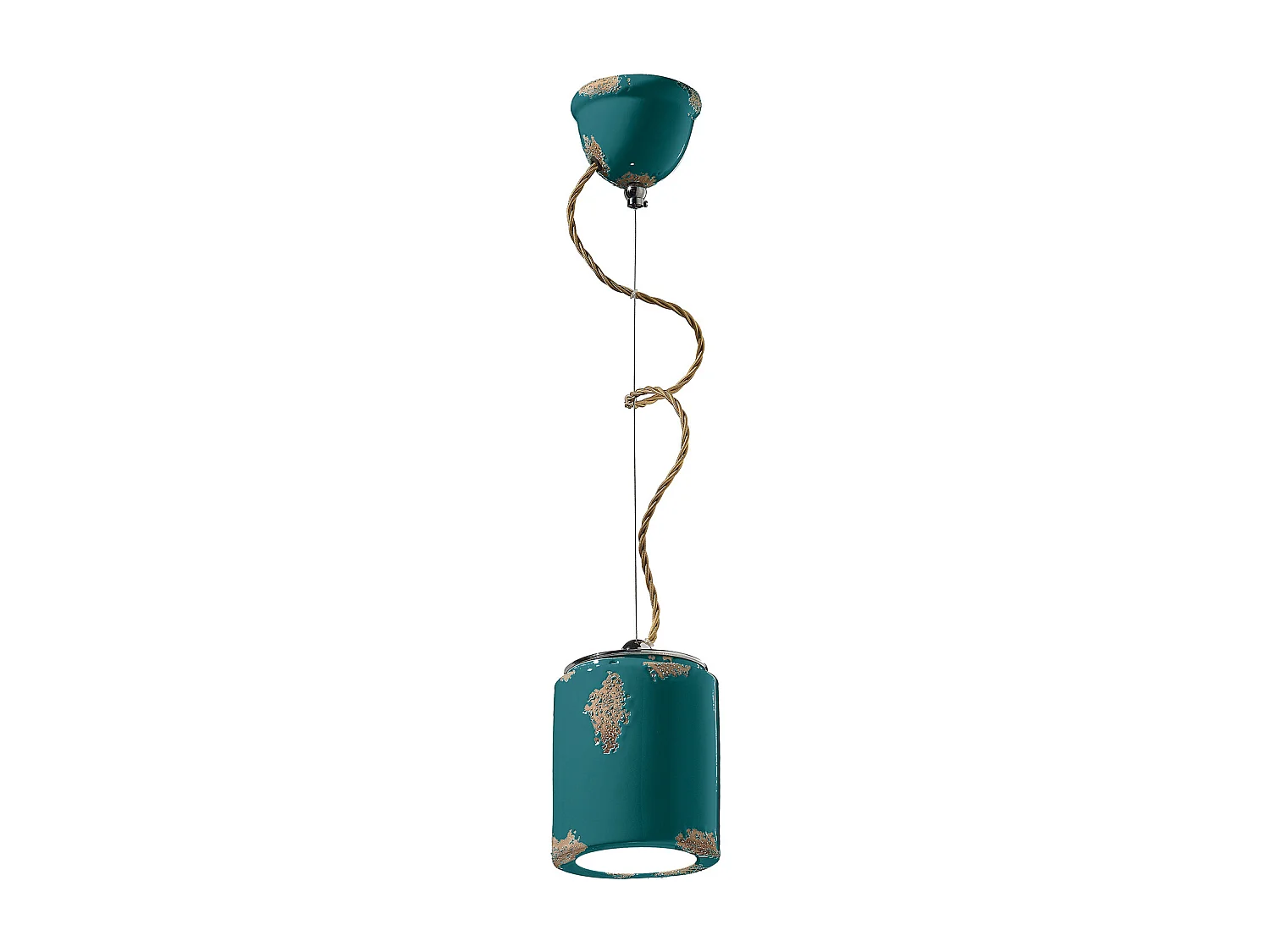 Lampadario Vintage Ceramica Verde 1 Luce E27