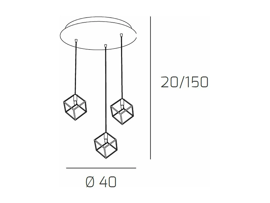 Frame Sospensione Tonda 3 Luci