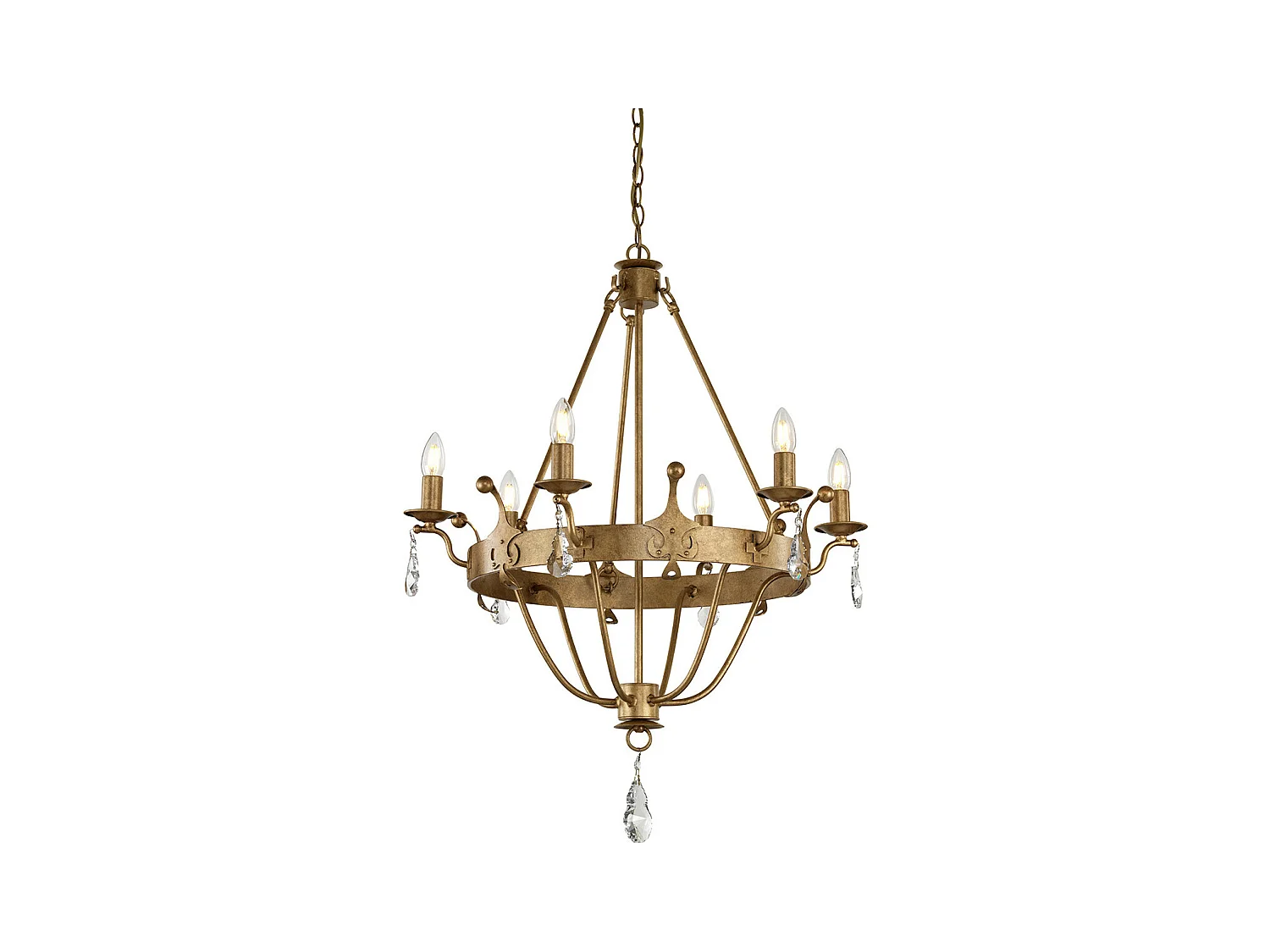 Elstead Windsor - 6 licht Kronleuchter Gold Finish, E14
