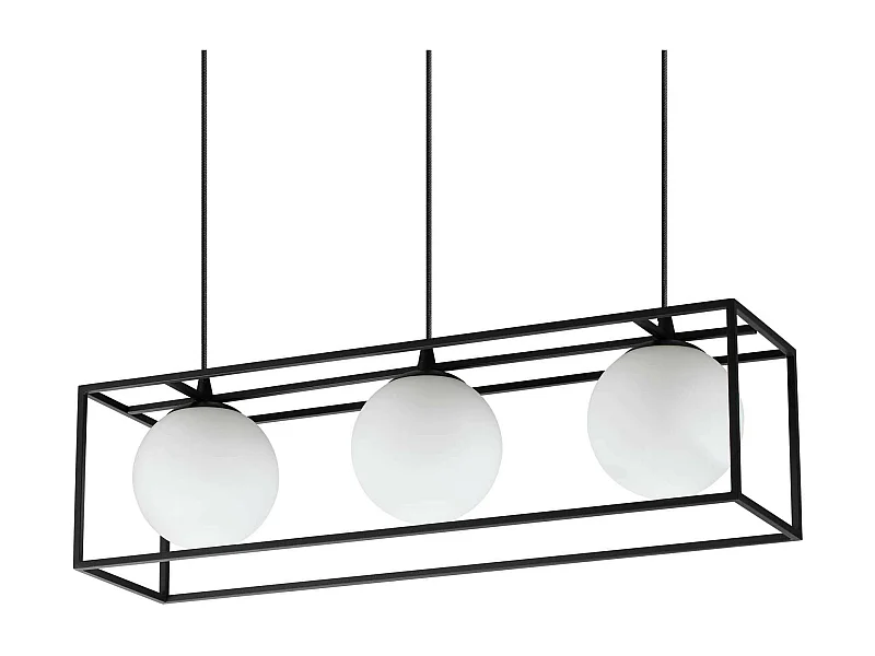 Ideal Lux LINGOTTO Plafonnier suspendu à 3 barres, noir mat