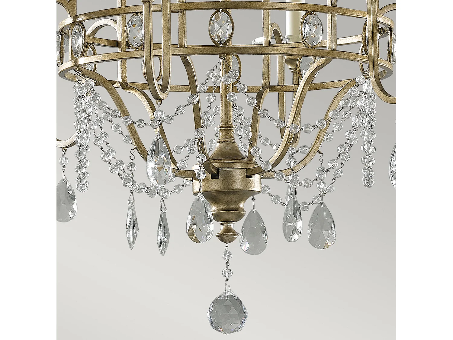 Lampadario Classico Gianna Cristallo Argento Dorato Vetro Oro 6 Luci E14