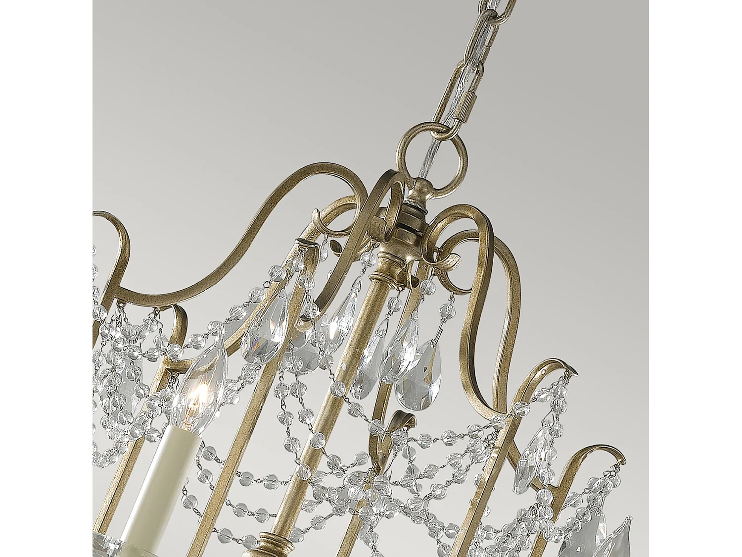 Lampadario Classico Gianna Cristallo Argento Dorato Vetro Oro 6 Luci E14