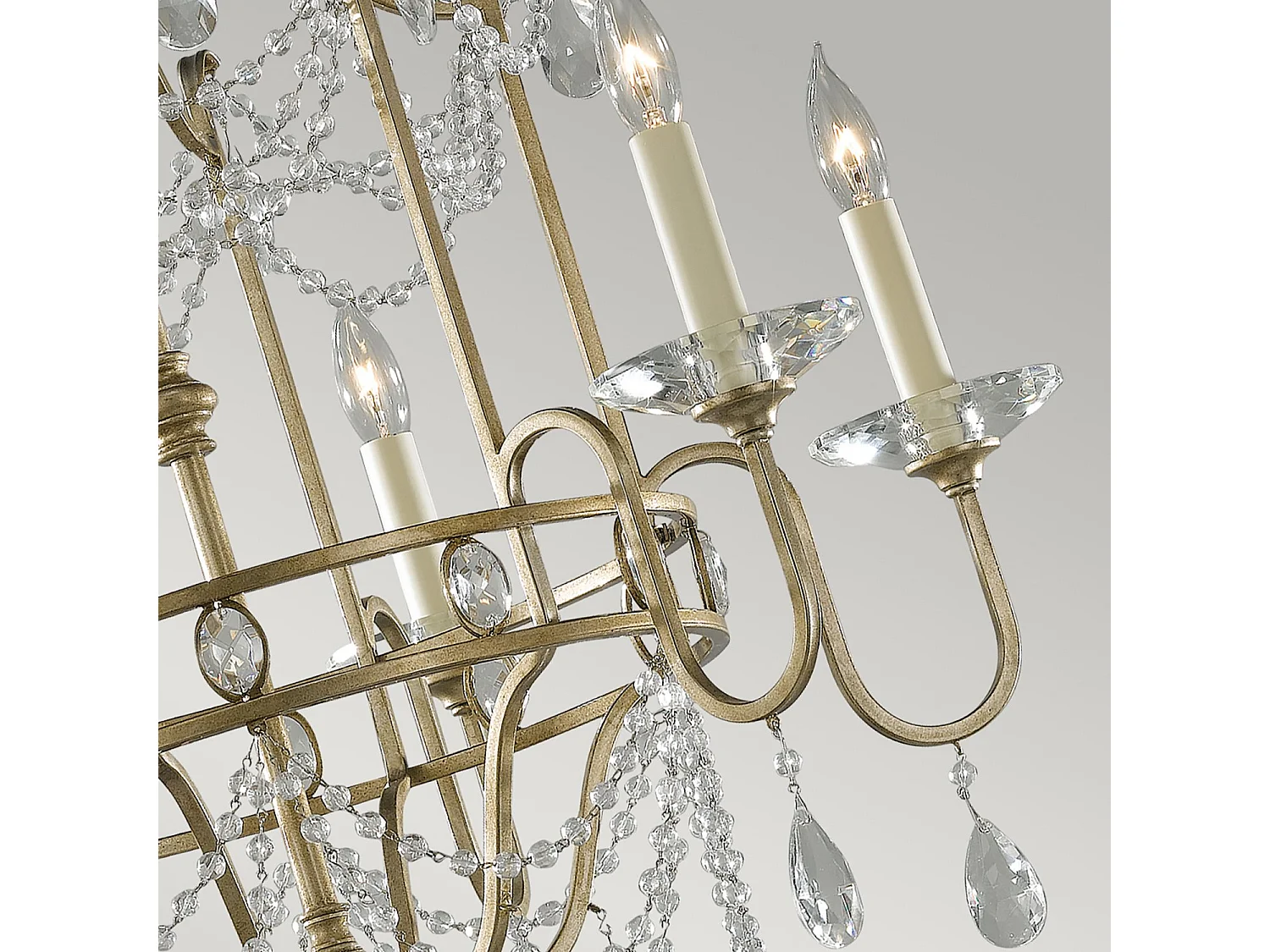 Lampadario Classico Gianna Cristallo Argento Dorato Vetro Oro 6 Luci E14