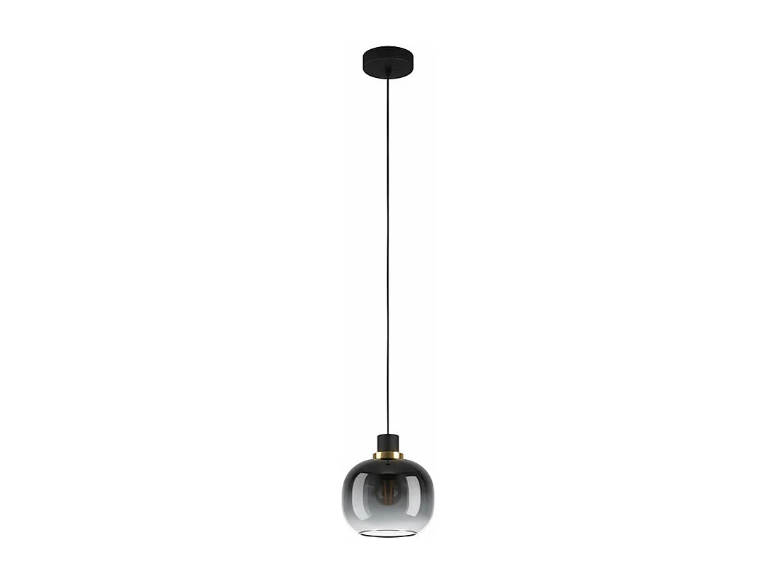 Lampadario Contemporaneo Oilella 1 Luce Acciaio Nero E Ottonediffusore Nero